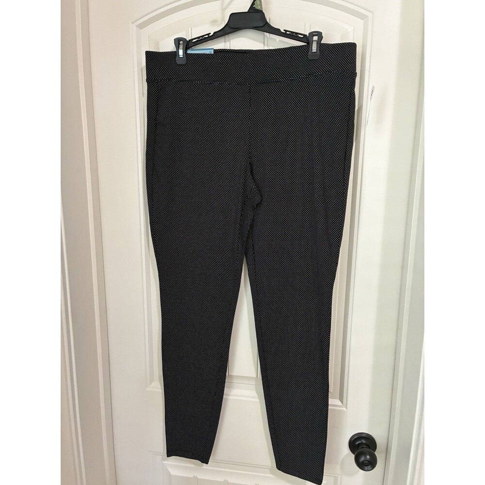 Old Navy leggings Black w White Polka Dots  Womens Size Large NWT
